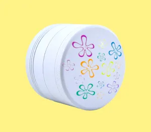 Flower Power Grinder - 2.5 in White Silicone