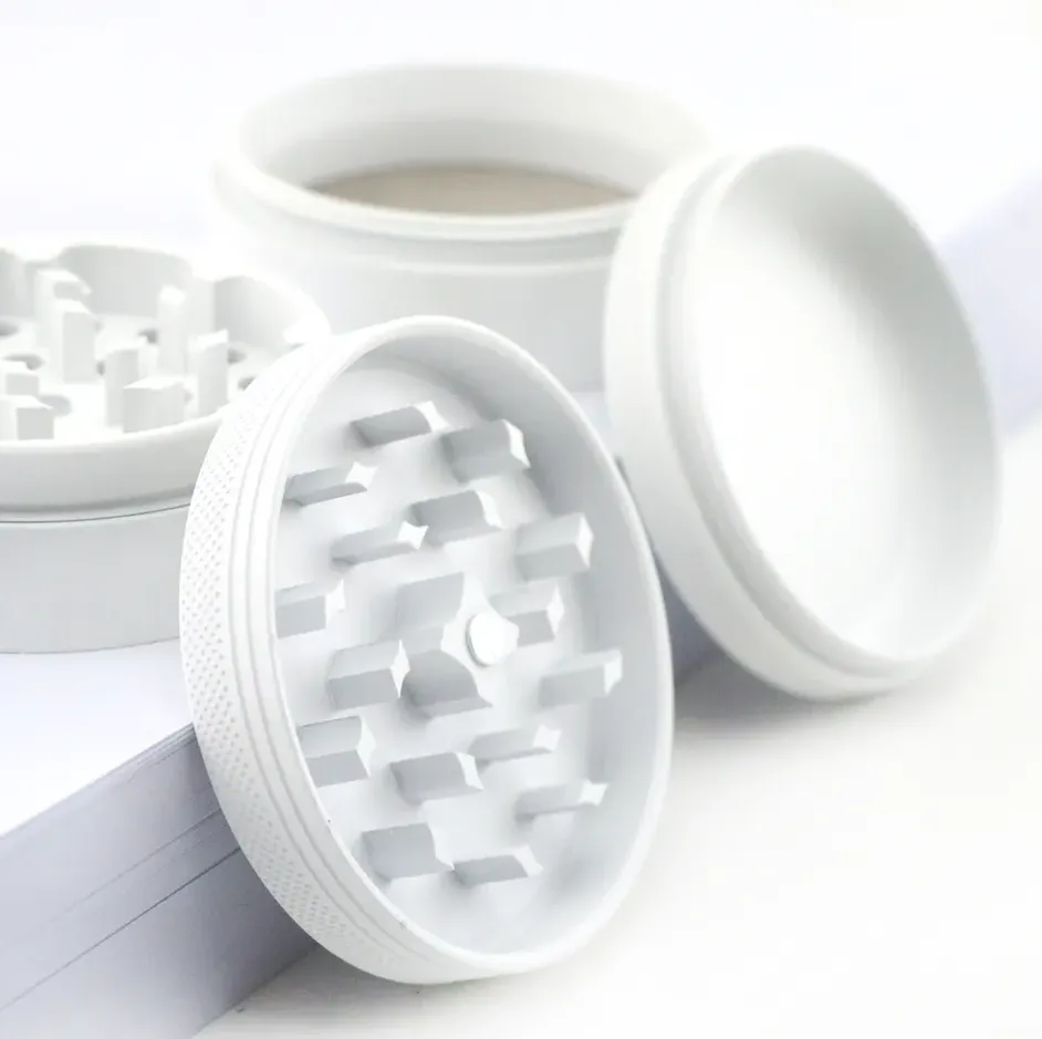 Flower Power Grinder - 2.5 in White Silicone