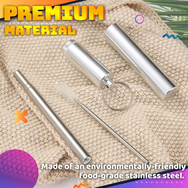 Foldable Travel Metal Reusable Eco-Friendly Straw