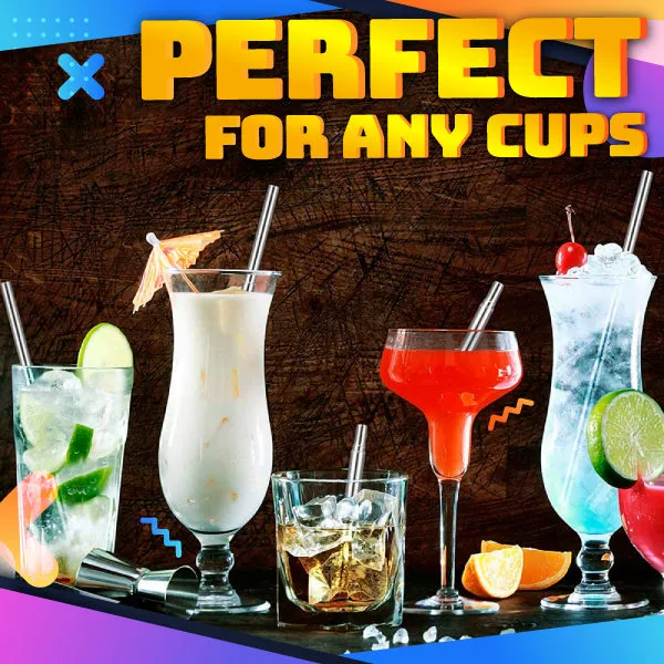 Foldable Travel Metal Reusable Eco-Friendly Straw
