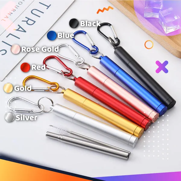 Foldable Travel Metal Reusable Eco-Friendly Straw