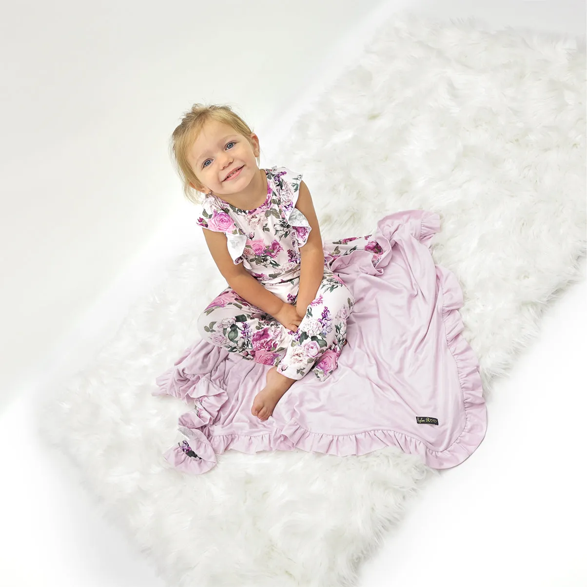 Francesca's Floral Ruffle Snuggle Blanket