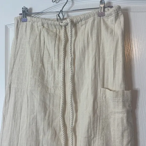 Free People In the Spotlight Cotton Gauzy Maxi Skirt Pocket Small Cream