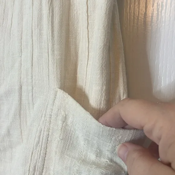 Free People In the Spotlight Cotton Gauzy Maxi Skirt Pocket Small Cream