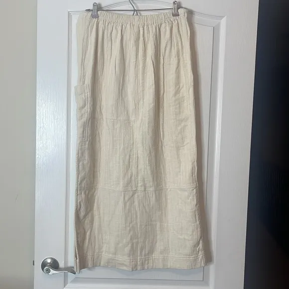 Free People In the Spotlight Cotton Gauzy Maxi Skirt Pocket Small Cream