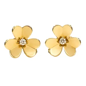 Frivole Small Model 18k Yellow Gold Diamond Earrings