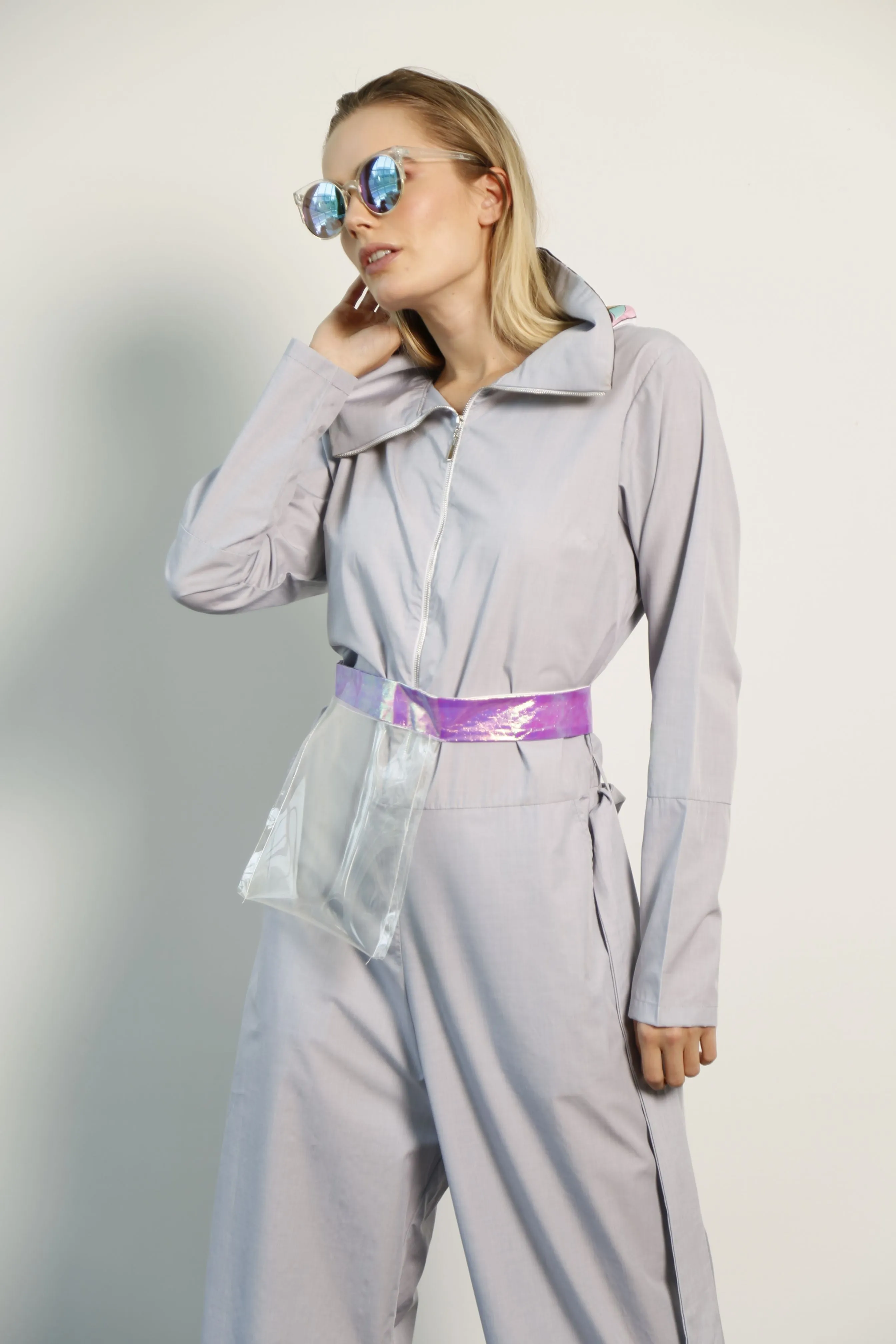 Funnel-neck Jumpsuit