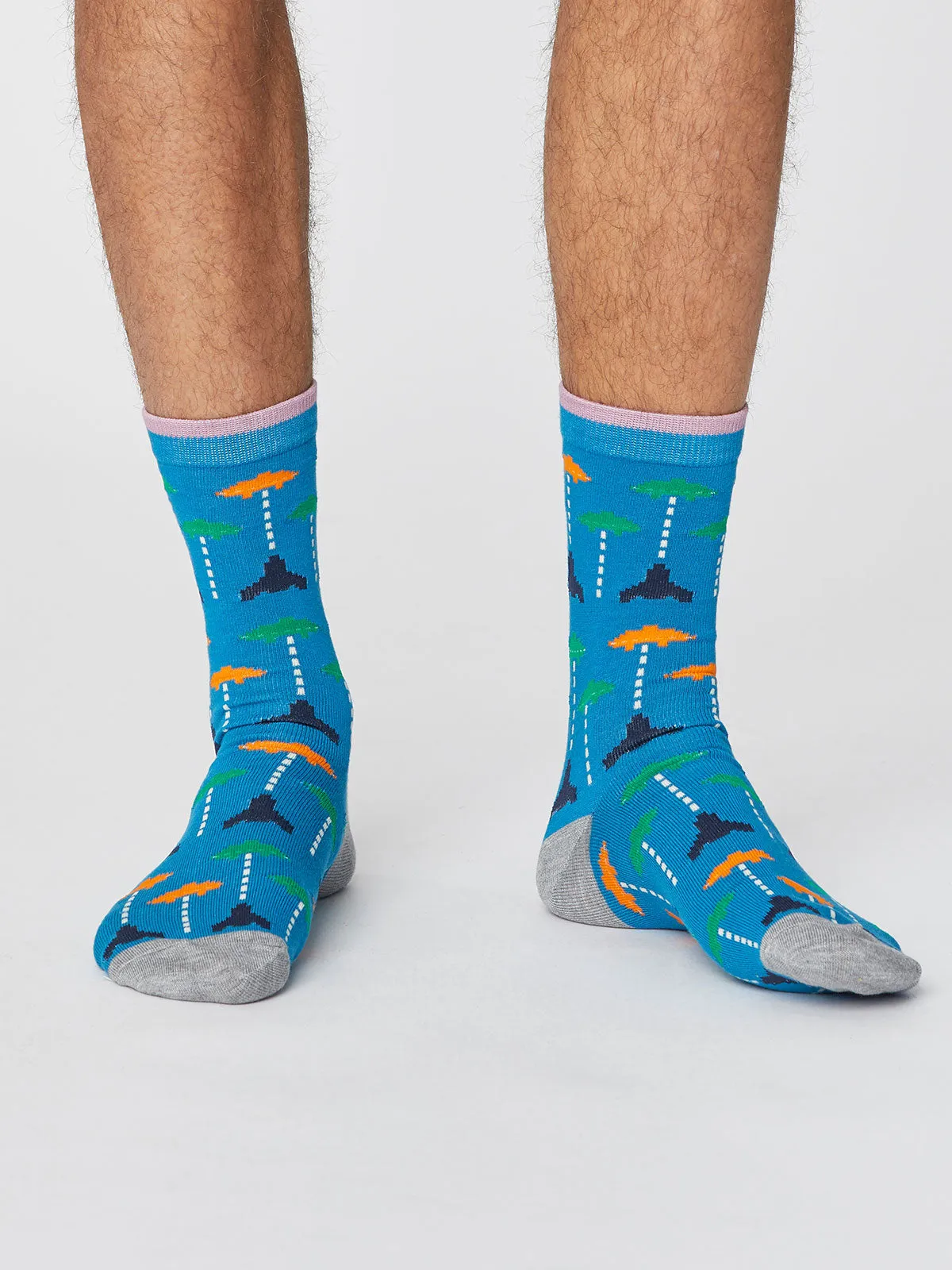 Gaming Bamboo Socks in Bright Blue by Thought, Size 7-11
