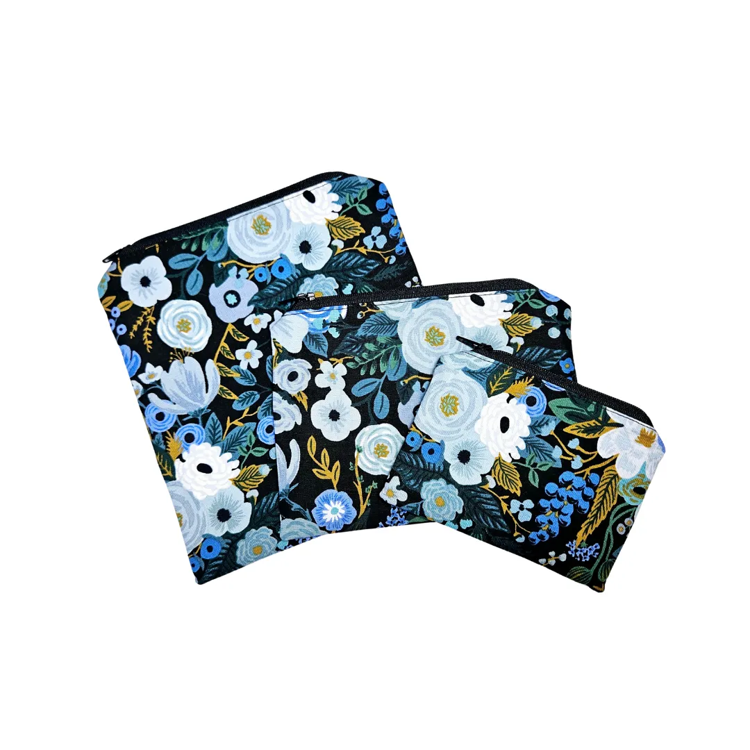 Garden Party in Blue (Rifle Paper Co) Reusable Food Safe Pouch
