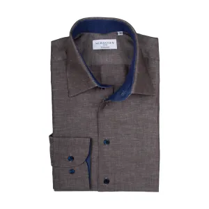 Gary Shirt Cotton Linen - Dark Brown