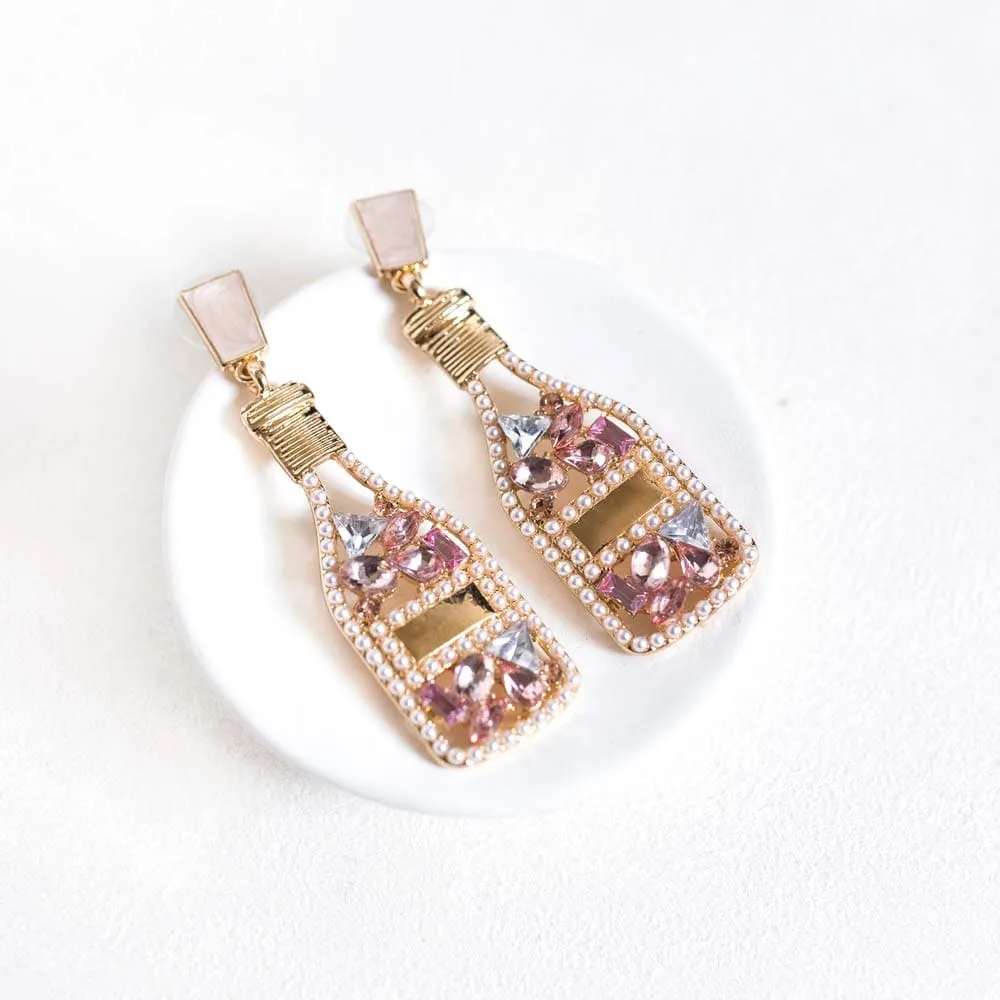 Gemstone Champagne Earrings
