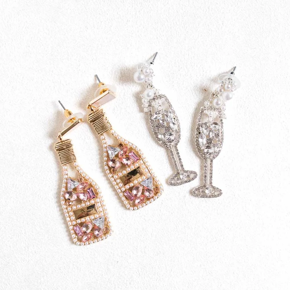 Gemstone Champagne Earrings