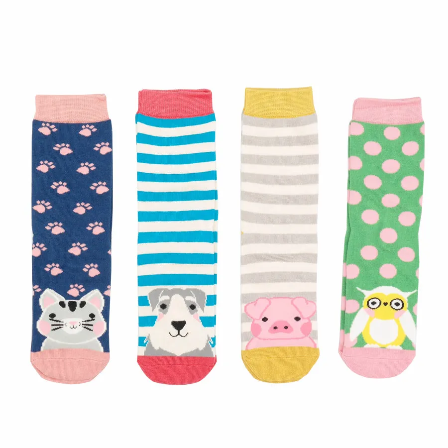 Girls 4-6 Years Animal Bamboo Socks Box by Miss Sparrow