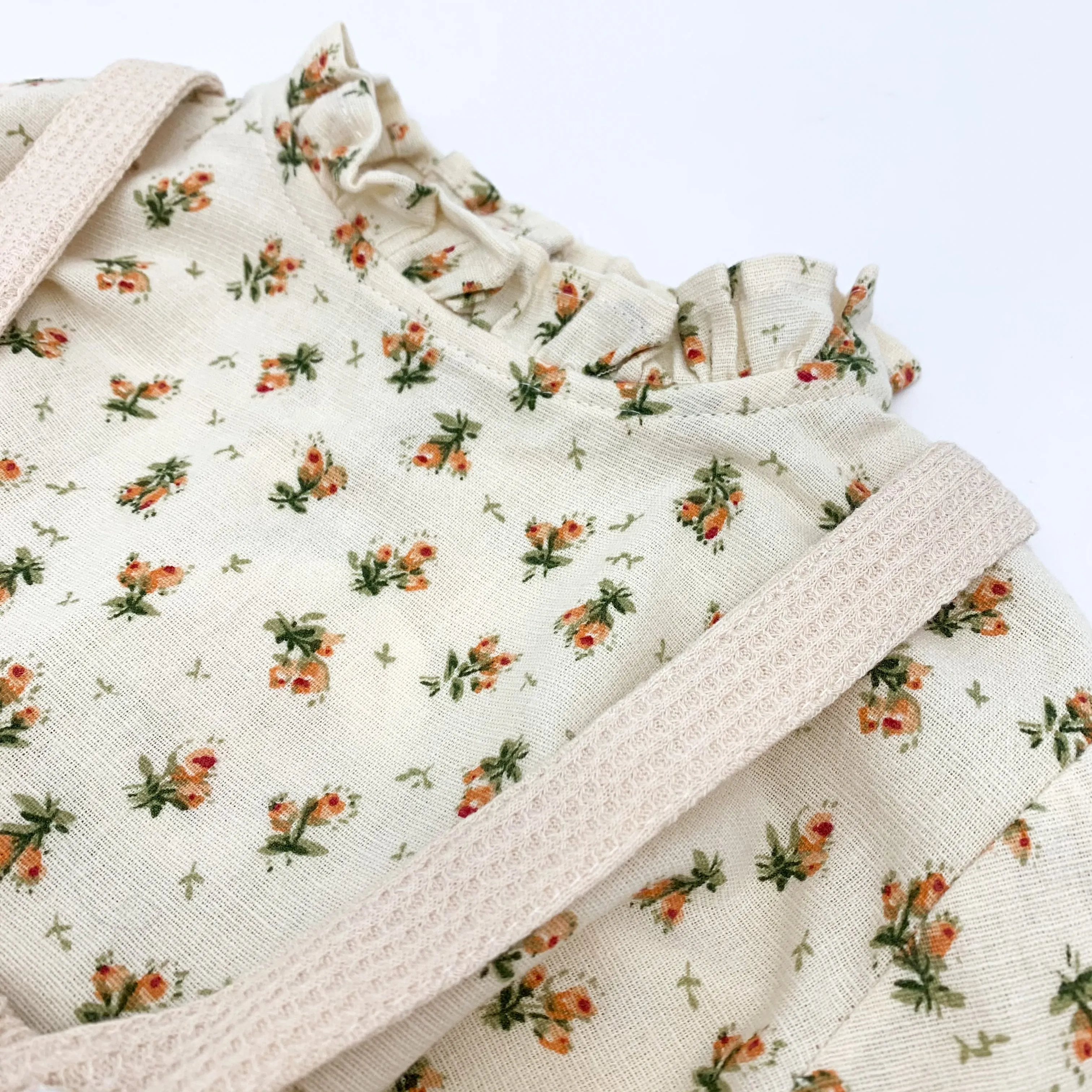 Girls Frilly Bloomers Set- Cream Floral