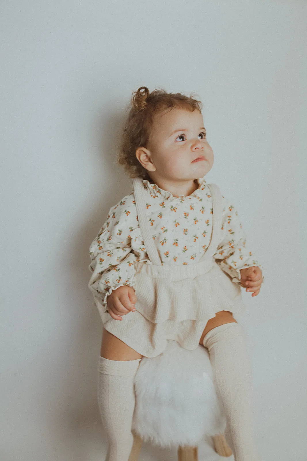 Girls Frilly Bloomers Set- Cream Floral