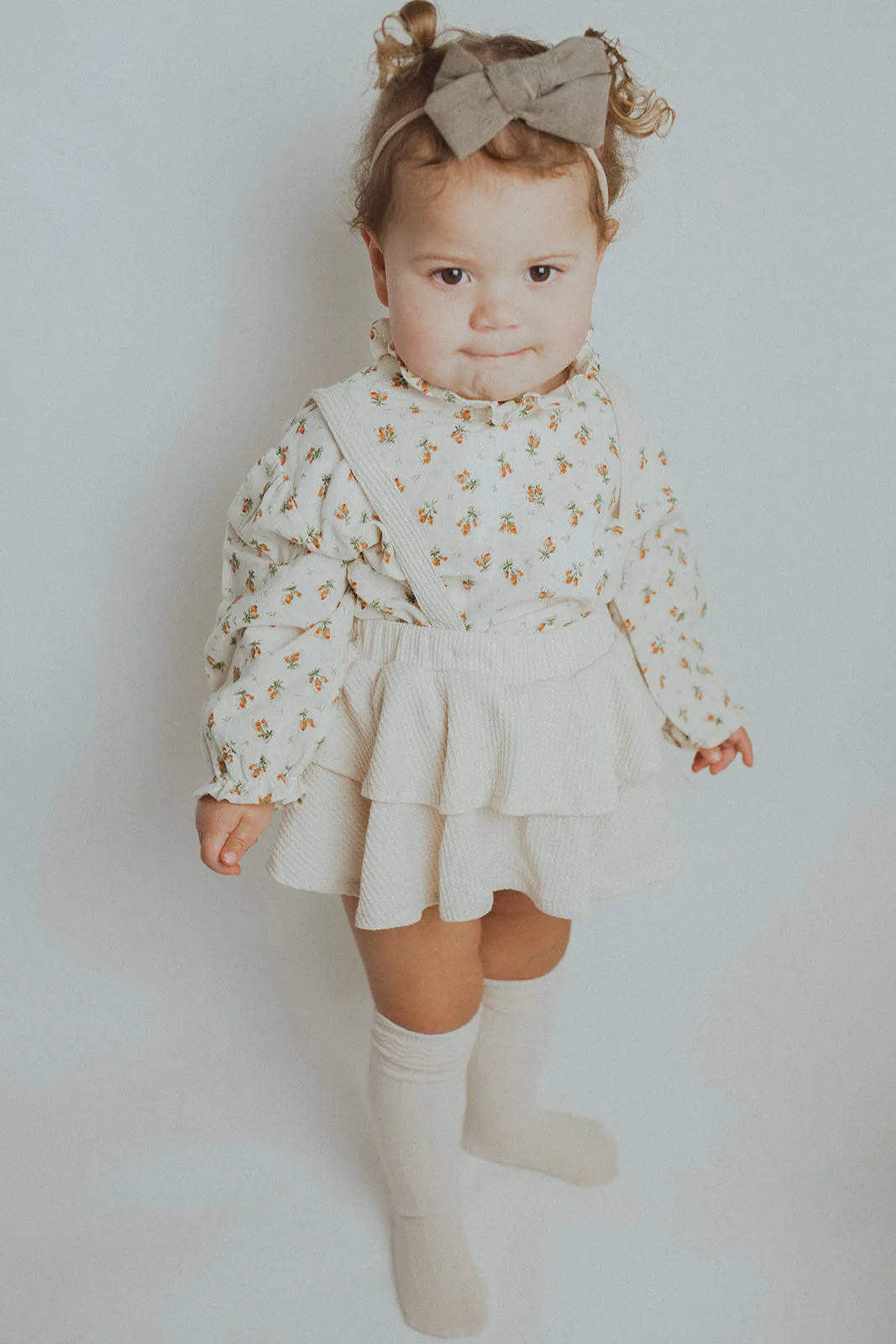 Girls Frilly Bloomers Set- Cream Floral