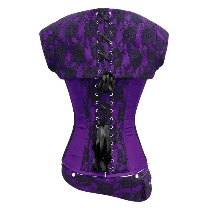 Glenn Purple Corset With Detachable Belt And Jacket