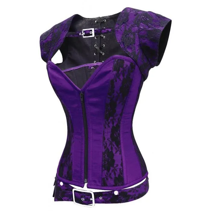 Glenn Purple Corset With Detachable Belt And Jacket