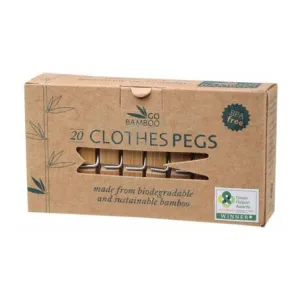 Go Bamboo Eco Clothes Pegs Biodegradable Bamboo (Box of 20)