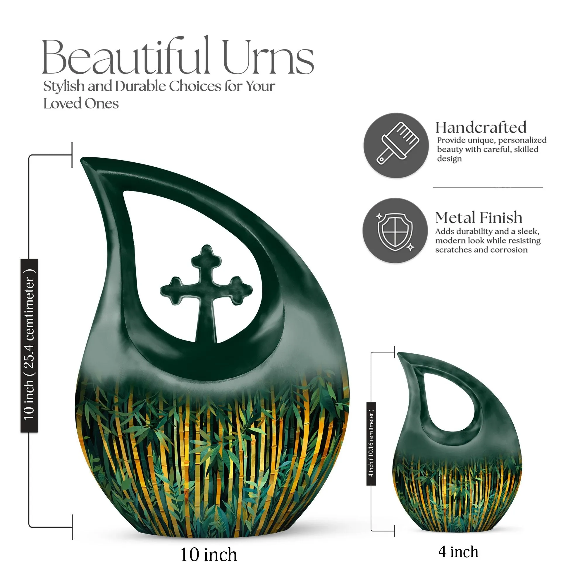 Golden Bamboo Forest Tribute - Eternal Rest Memorial Urn