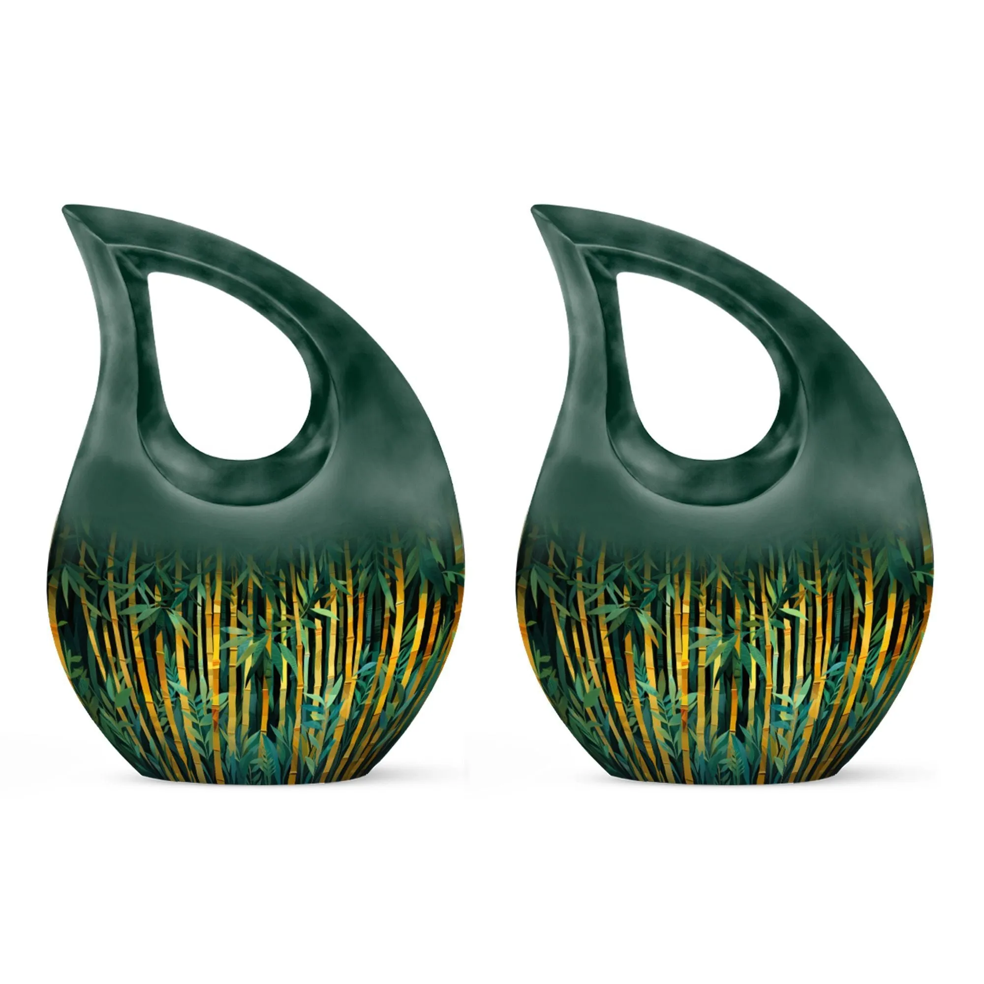 Golden Bamboo Forest Tribute - Eternal Rest Memorial Urn