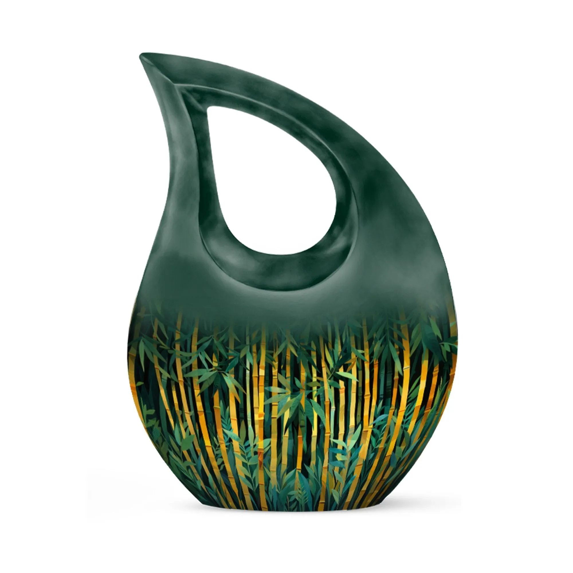 Golden Bamboo Forest Tribute - Eternal Rest Memorial Urn