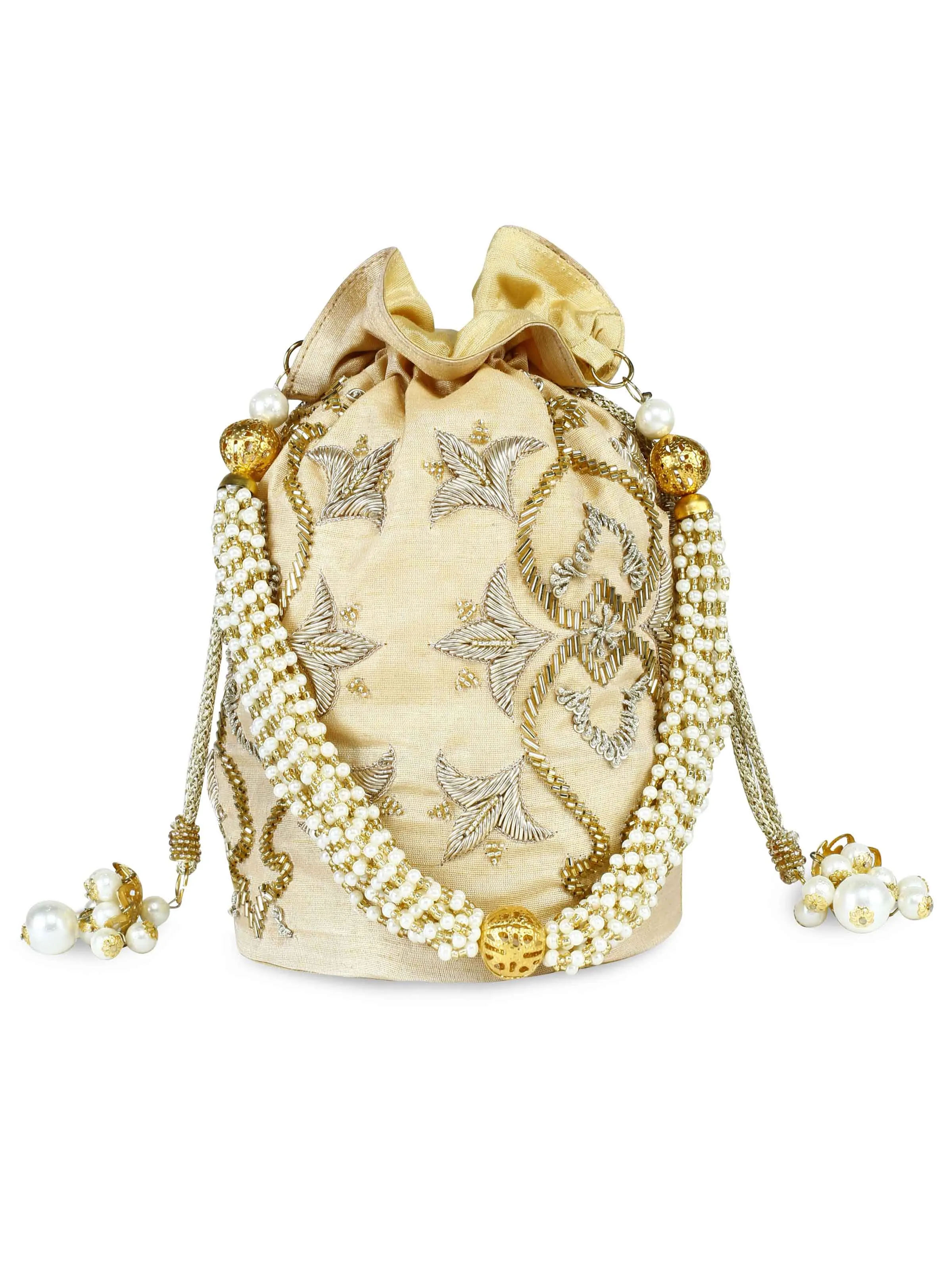 Golden Motif Embroidered Potli