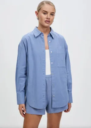 Grace Linen Blend Long Sleeve Shirt Glacial