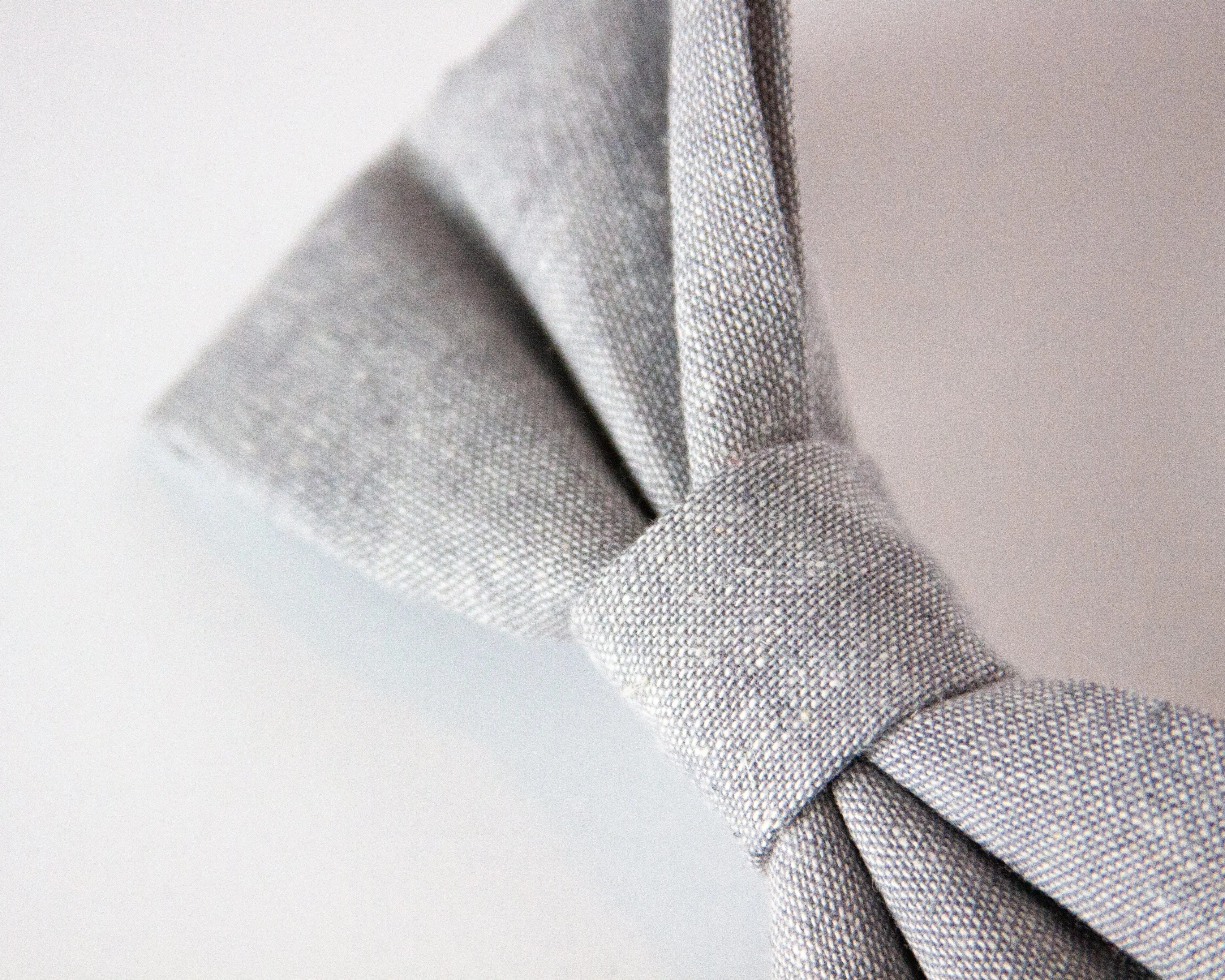Gray Linen Dog Bow Tie