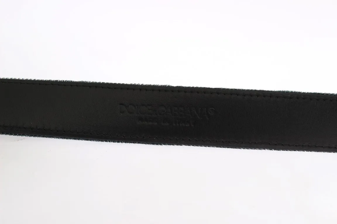 Green Velvet Leather Gold Buckle Belt