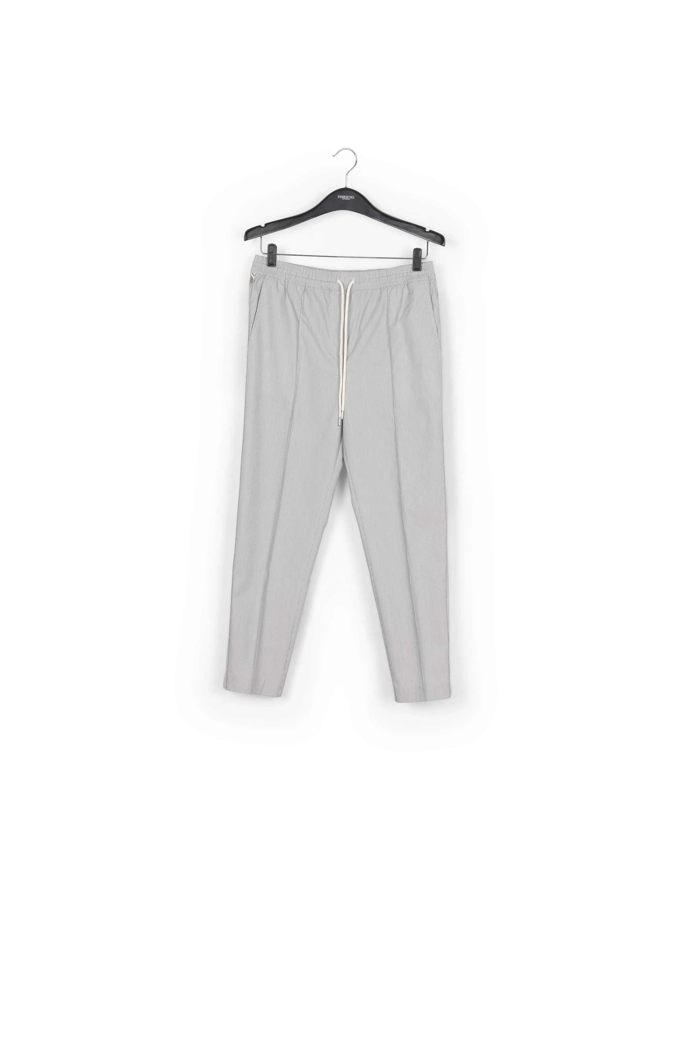 Grey and off-white checked cotton-blend pants