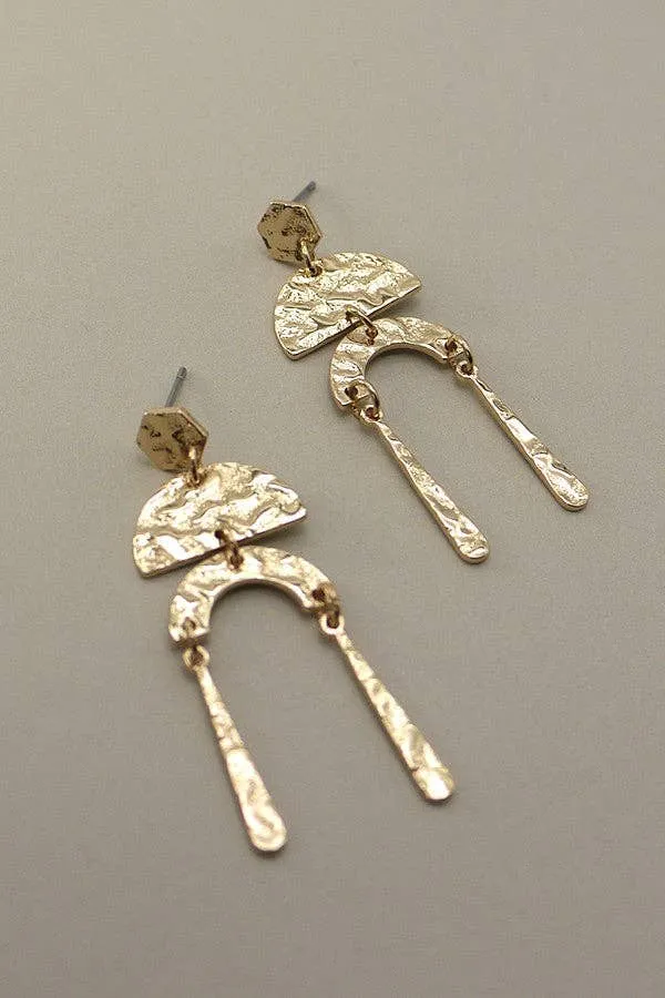 Hammered Geo Earrings
