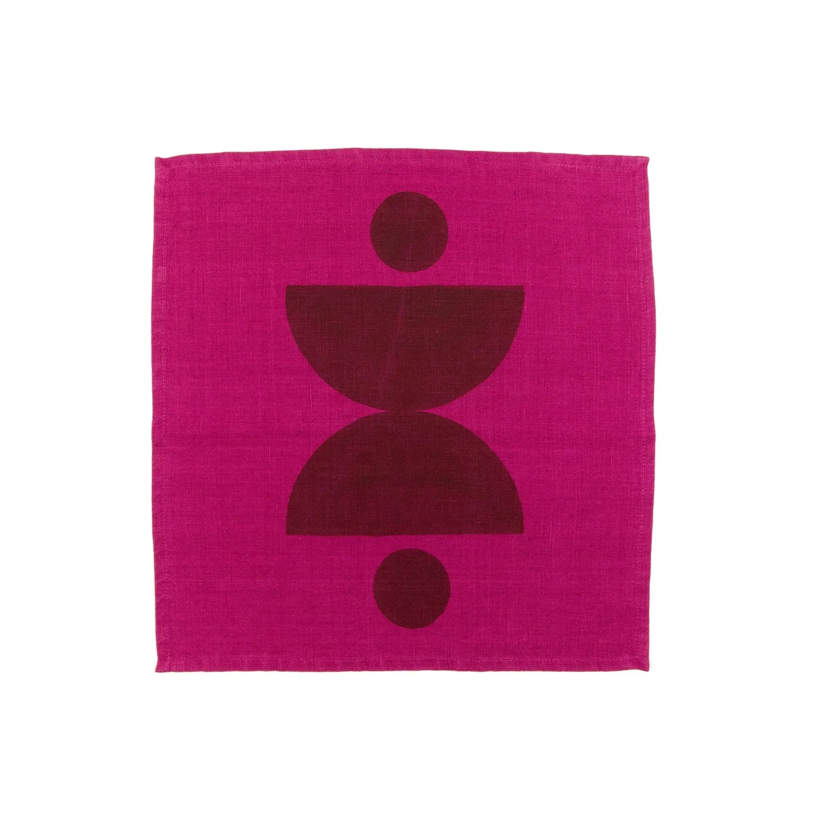 Hand Block-Printed Otto Napkin Set · Plum