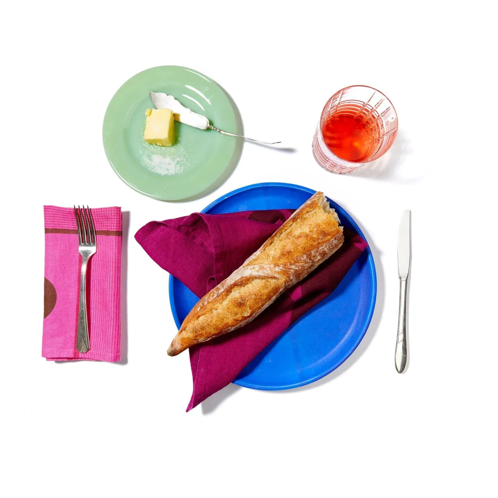 Hand Block-Printed Otto Napkin Set · Plum
