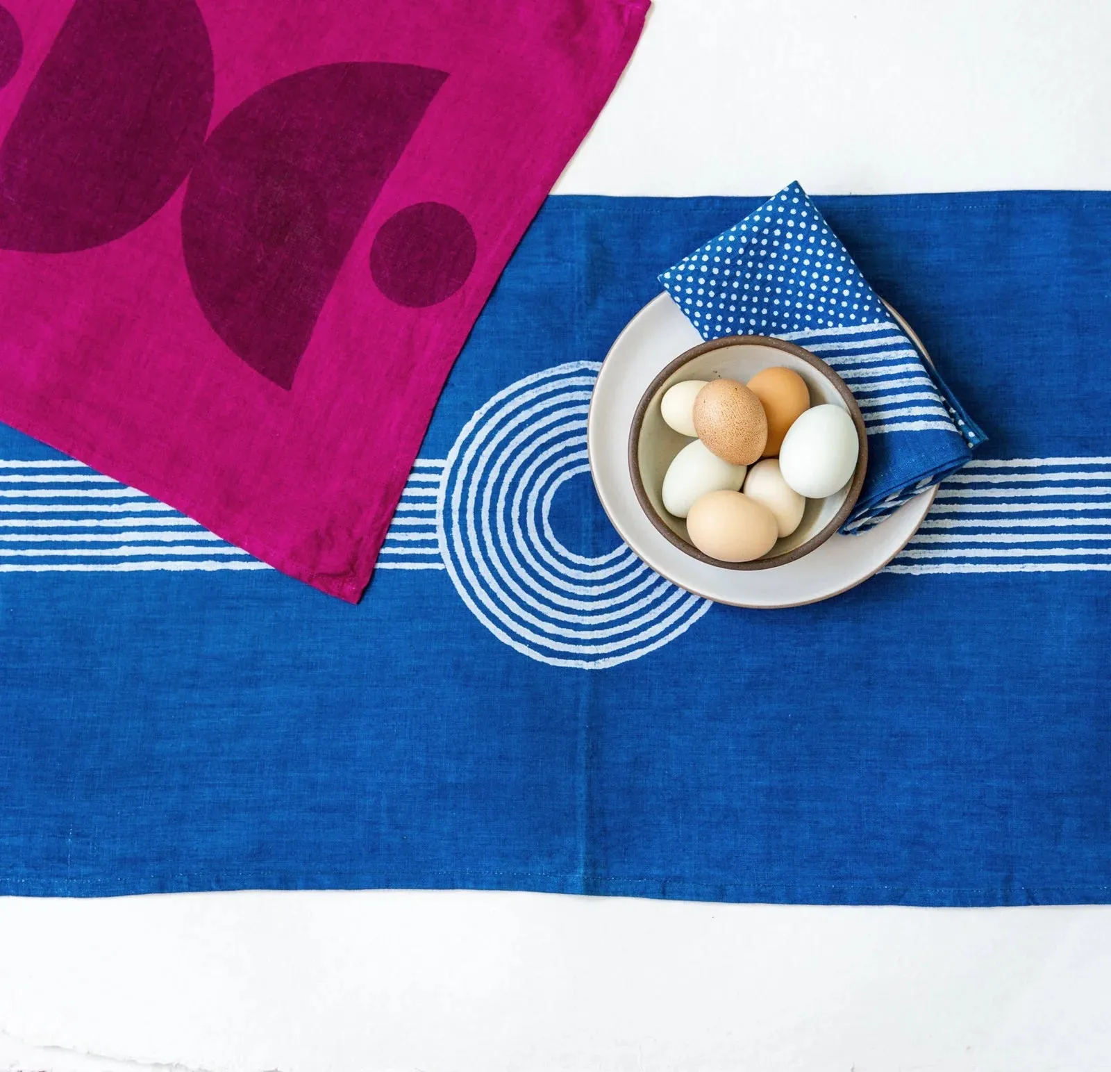 Hand Block-Printed Otto Napkin Set · Plum