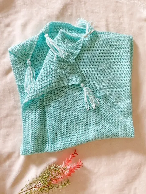 Hand-Crocheted Bamboo and Organic Cotton Baby Blanket