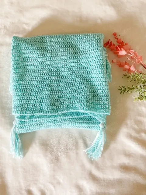 Hand-Crocheted Bamboo and Organic Cotton Baby Blanket