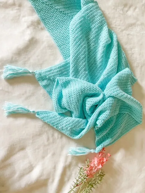 Hand-Crocheted Bamboo and Organic Cotton Baby Blanket