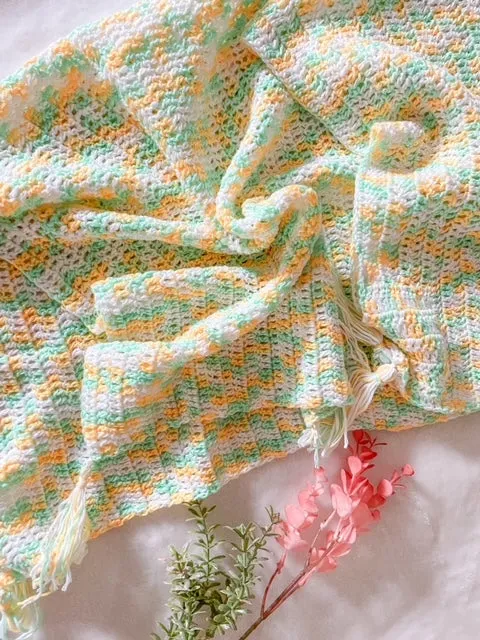 Hand-Crocheted Bamboo and Organic Cotton Baby Blanket