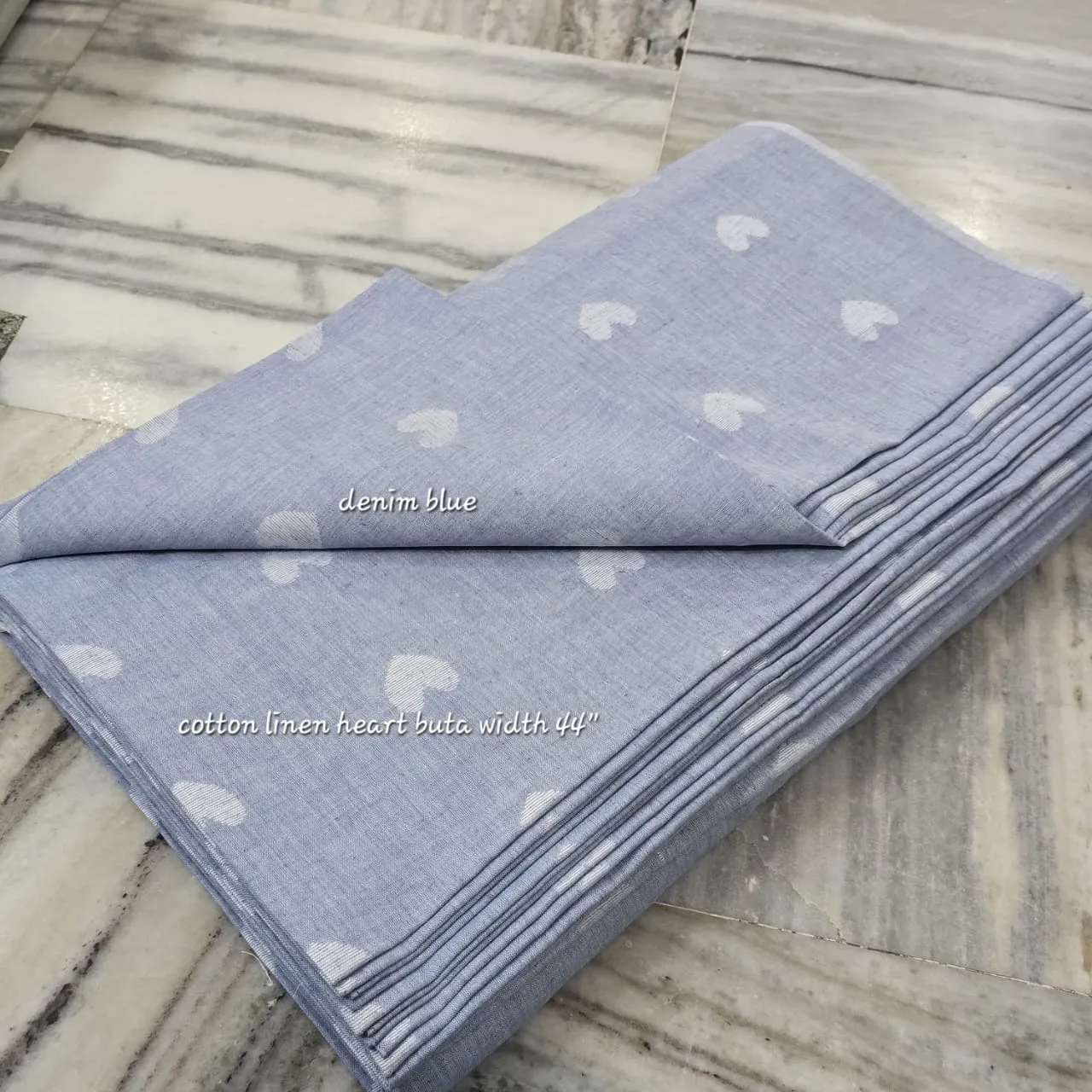 Handwoven Linen Spun Cotton Woven Butti Fabric