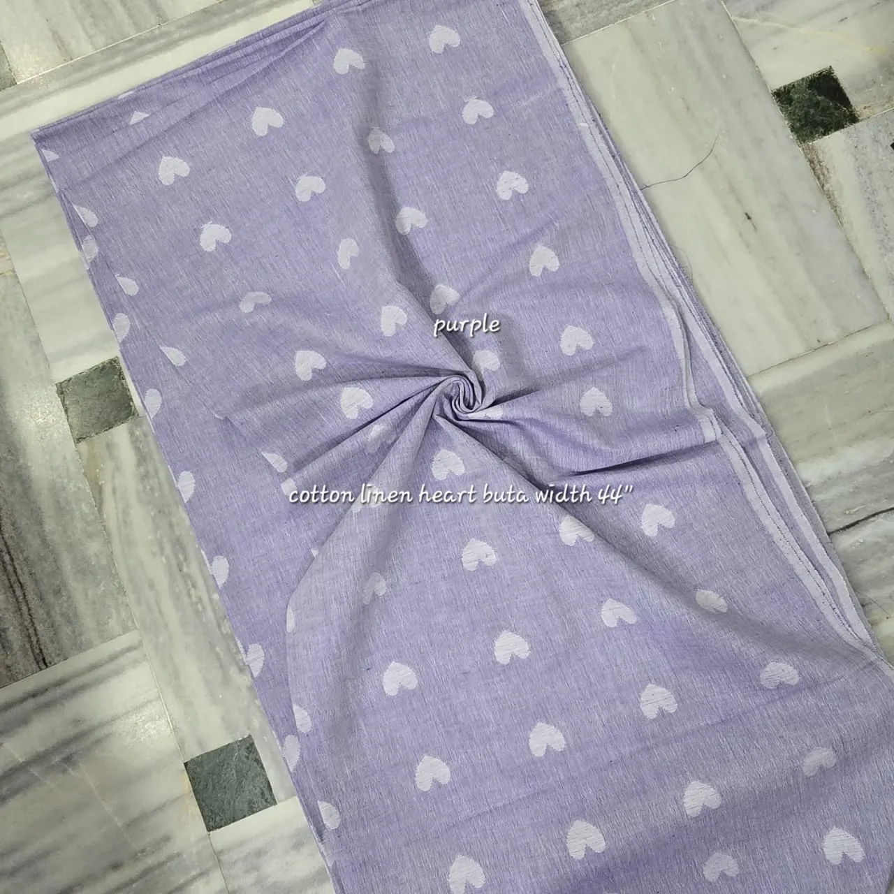 Handwoven Linen Spun Cotton Woven Butti Fabric