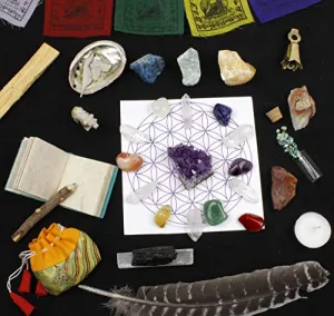 Healing Crystals Meditation Altar 35 Piece Set