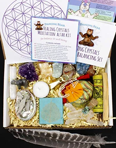 Healing Crystals Meditation Altar 35 Piece Set