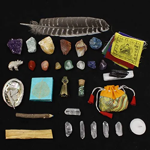 Healing Crystals Meditation Altar 35 Piece Set