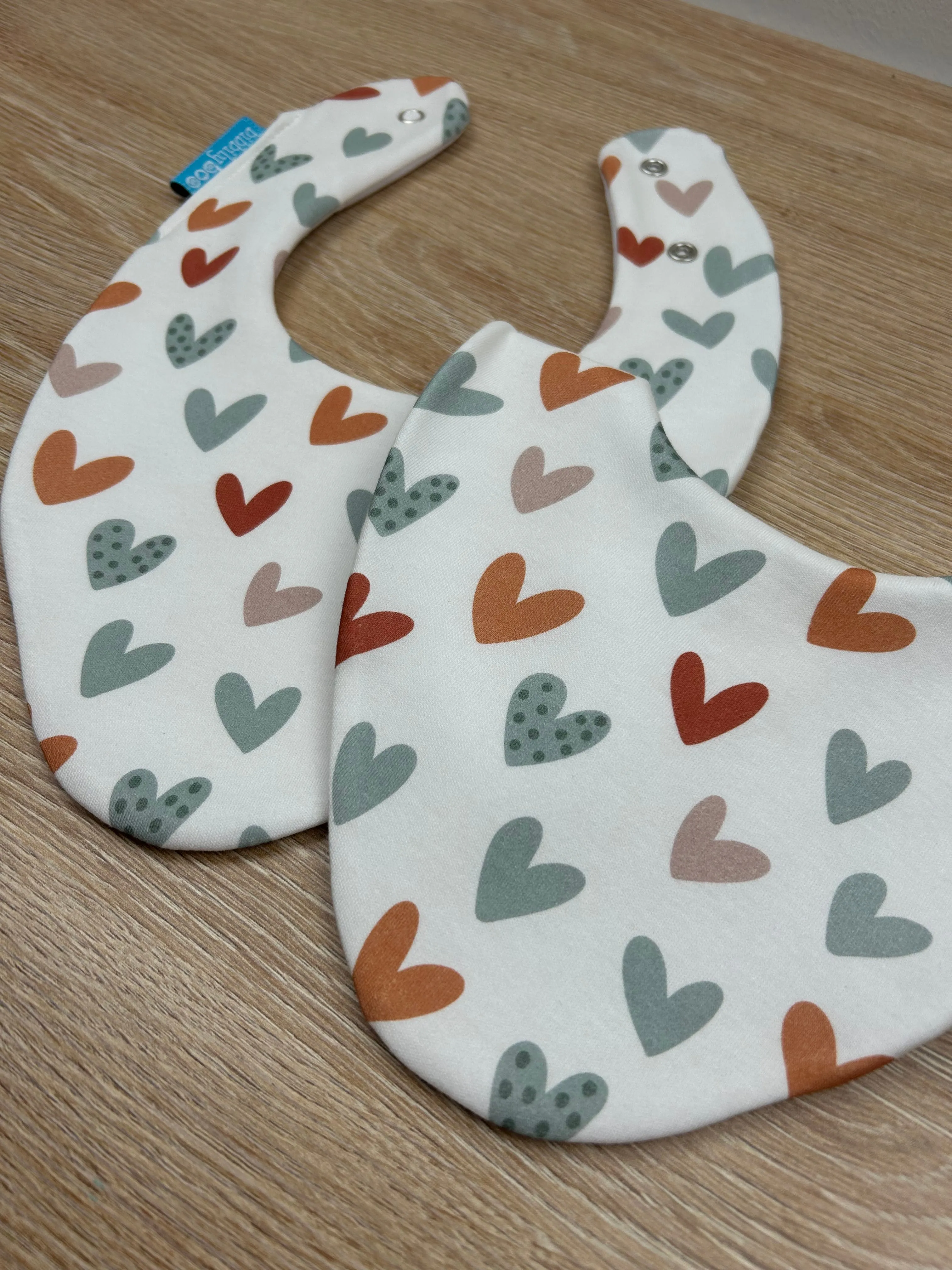 Hearts Waterproof Dribble Bib