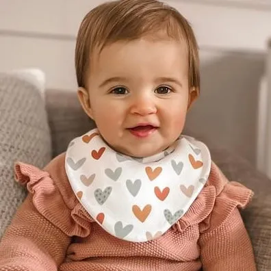 Hearts Waterproof Dribble Bib