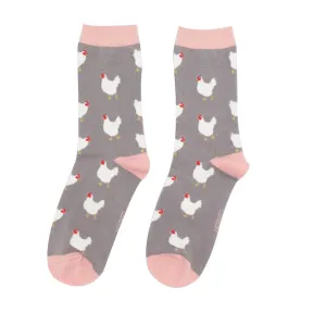 Hens Bamboo Socks in Grey by Miss Sparrow, Size UK 4-7