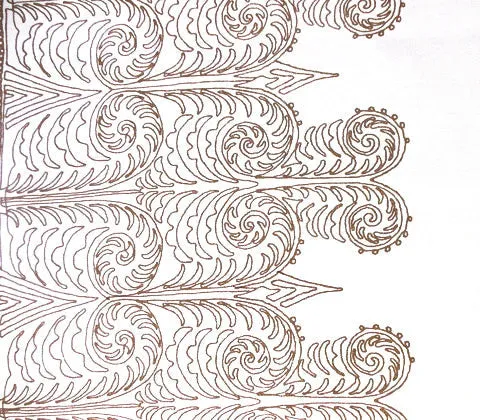 Home Couture Fabric: Gypsy Dance Left Print - Custom Iced Coffee on Off White 100% Washed Linen