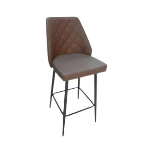 Home Nico Brown Bar Stool with Steel Legs