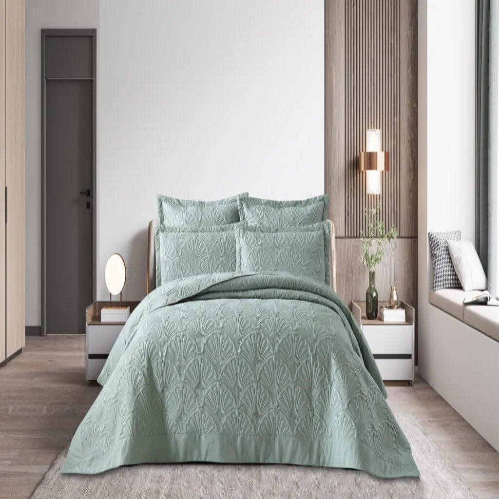 Hotel Collection Athens 5-Piece Quilt Set Duck Egg Queen
